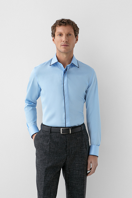 Сорочка из хлопка, легкая в уходе, цвет Голубой