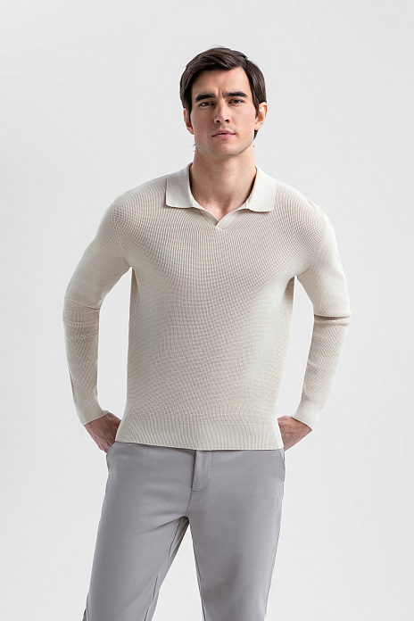 Поло из хлопка, цвет Бежевый светлый