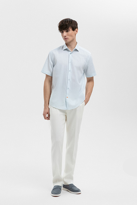 Брюки изо льна и хлопка, цвет Белый