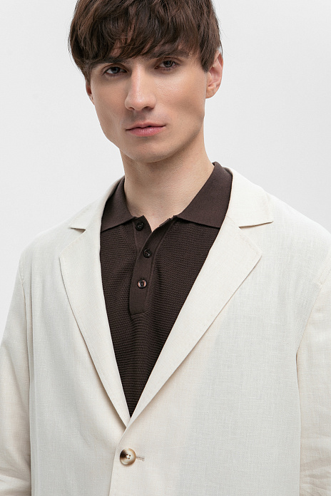 Пиджак из хлопка и льна, цвет Бежевый
