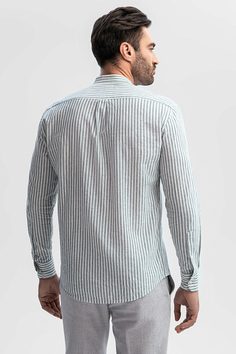 Сорочка изо льна и хлопка, цвет Зеленый