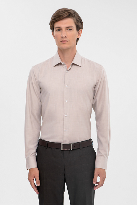 Сорочка приталенная, цвет Бежевый