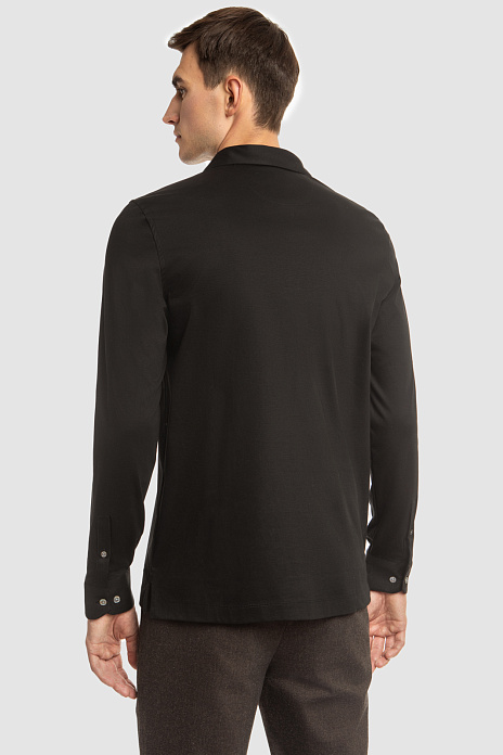 Поло из хлопка двойной мерсеризации, цвет Черный