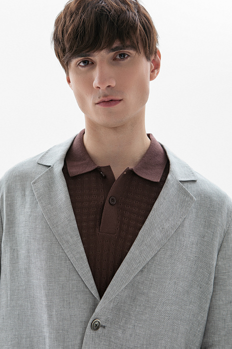 Пиджак изо льна, цвет Серый светлый