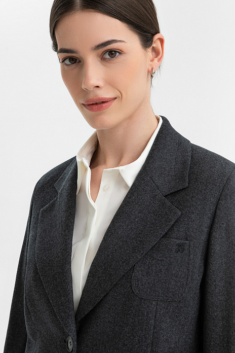 Пиджак из шерсти, цвет Серый темный