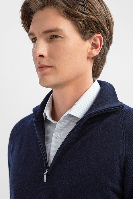 Джемпер из шерсти и кашемира, цвет Синий темный