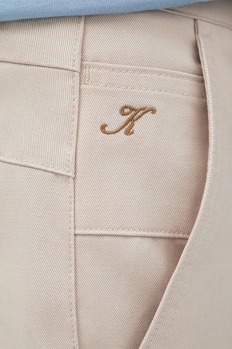 Брюки из хлопка и тенсела, цвет Бежевый