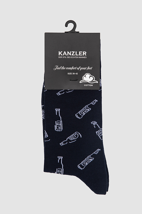 Хлопковые носки синие, цвет Синий темный