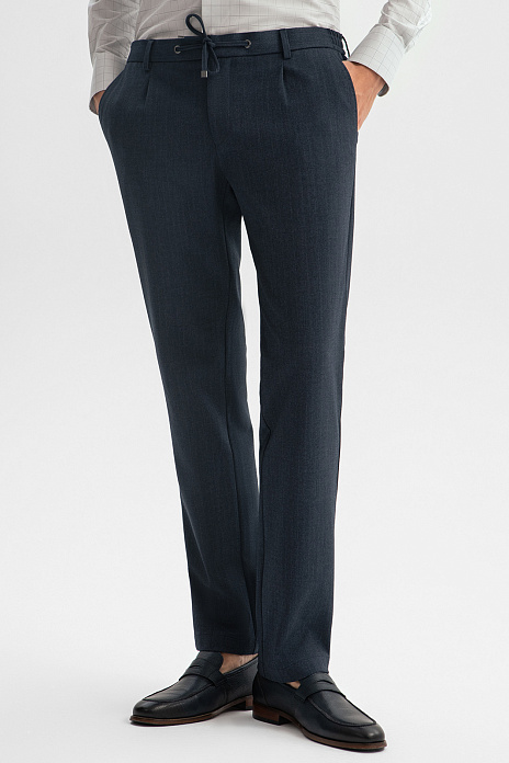 Брюки на кулиске, цвет Синий темный