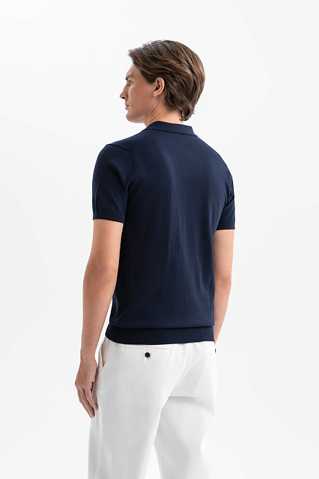 Поло из хлопка Пима, цвет Синий темный