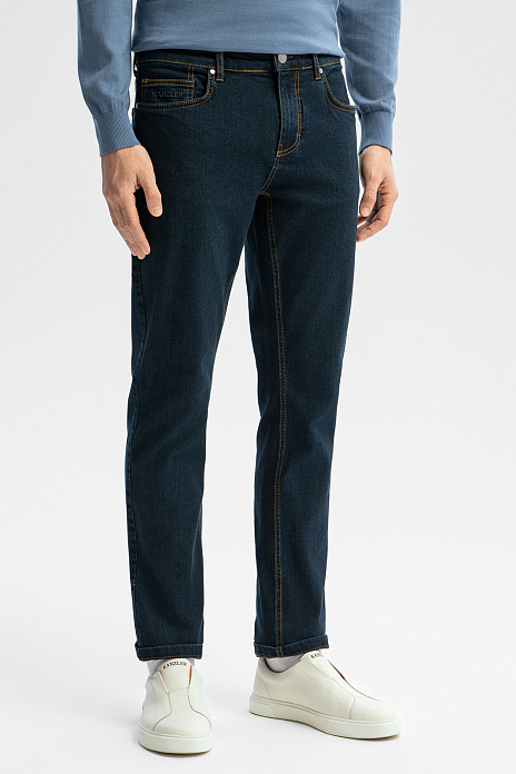 Синие джинсы, цвет Синий темный