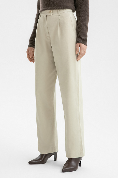 Брюки из хлопка, цвет Бежевый светлый