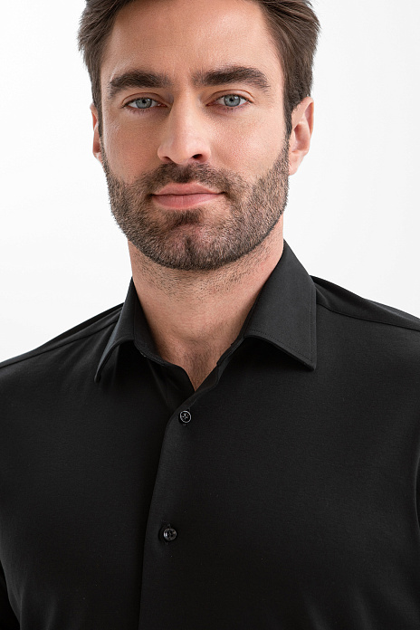 Сорочка из трикотажной хлопковой ткани, цвет Черный