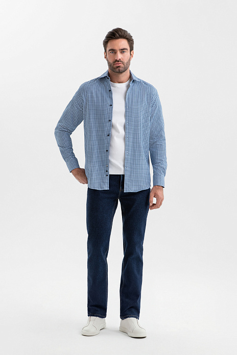 Джинсы прямого силуэта, цвет Синий темный