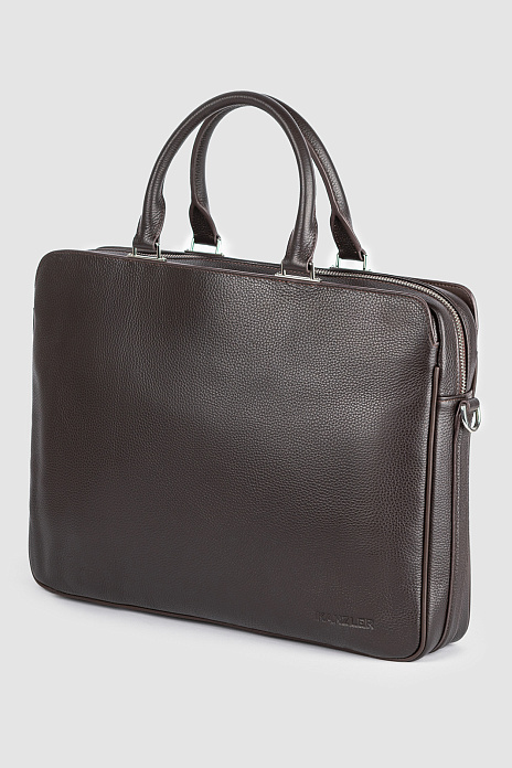 Портфель из натуральной кожи, цвет Коричневый