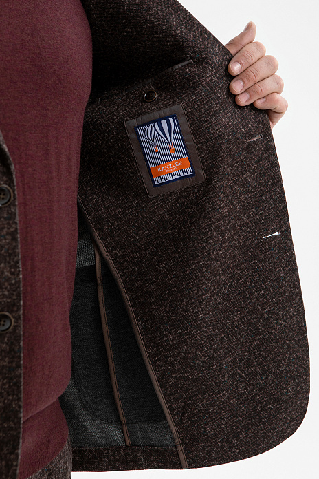 Пиджак однобортный с эффектом меланжа, цвет Коричневый