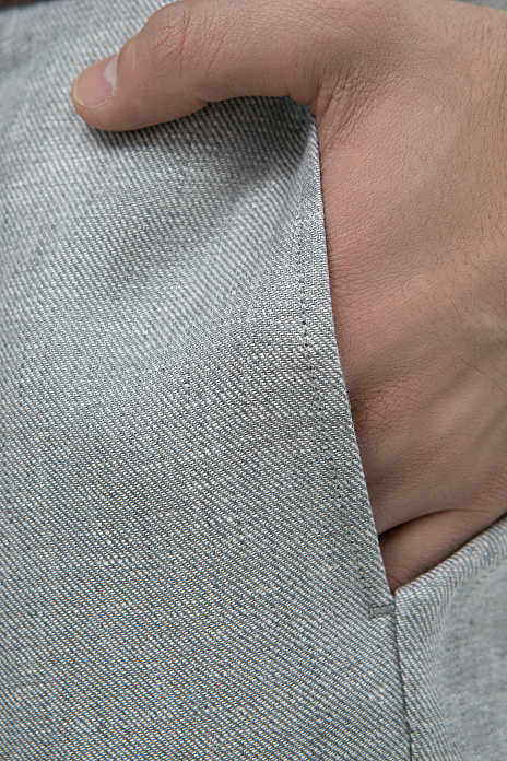 Брюки изо льна, цвет Серый светлый