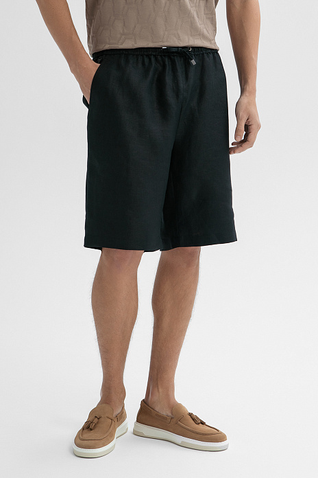 Шорты изо льна, цвет Черный