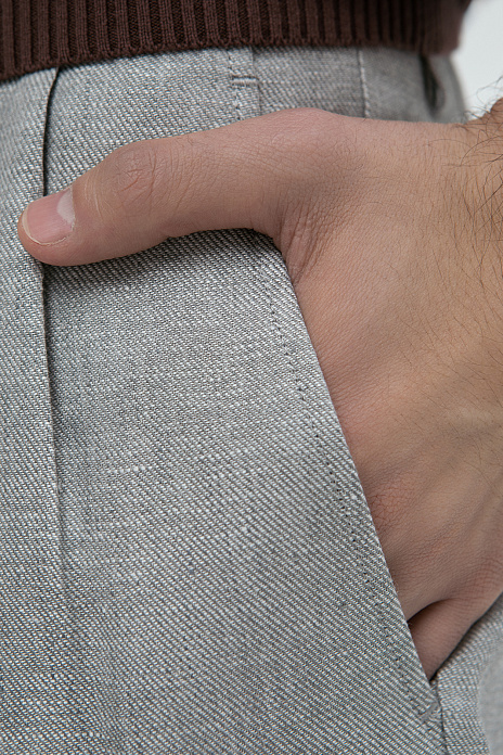 Шорты изо льна, цвет Серый светлый