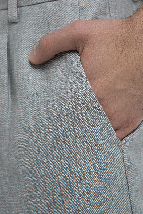 Брюки изо льна, цвет Серый светлый