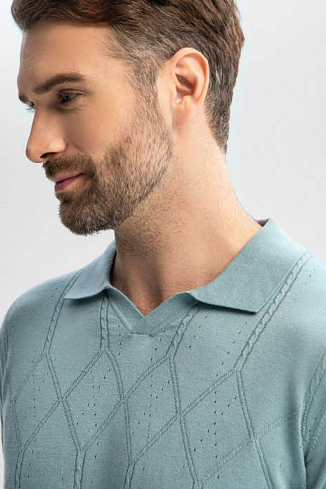 Поло из хлопка и льна, цвет Мятный