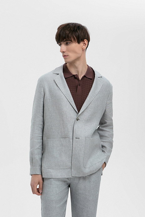 Пиджак изо льна, цвет Серый светлый