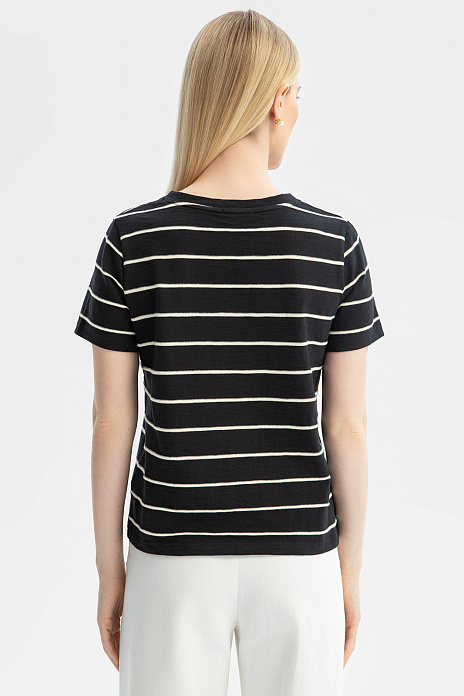 Футболка в полоску, цвет Черный
