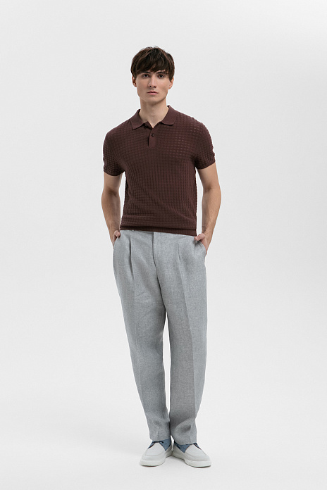 Брюки изо льна, цвет Серый светлый