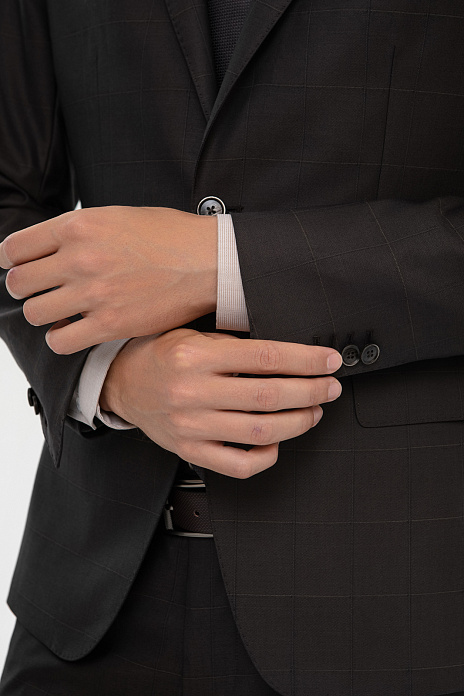 Пиджак из шерсти, устойчивой к сминанию, цвет Коричневый темный