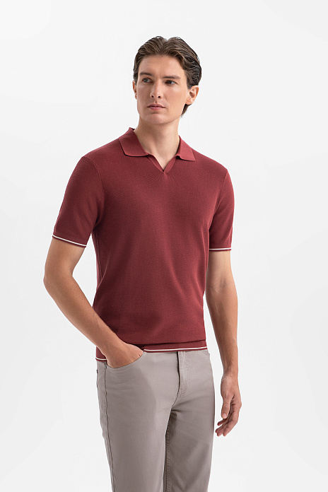 Поло из хлопка Пима, цвет Гранатовый