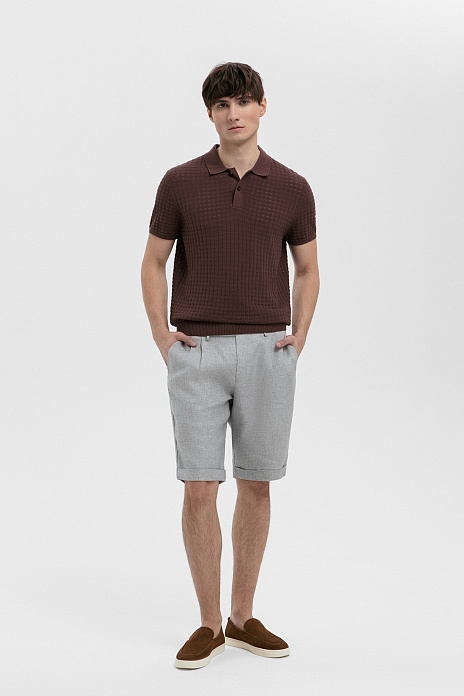 Шорты изо льна, цвет Серый светлый