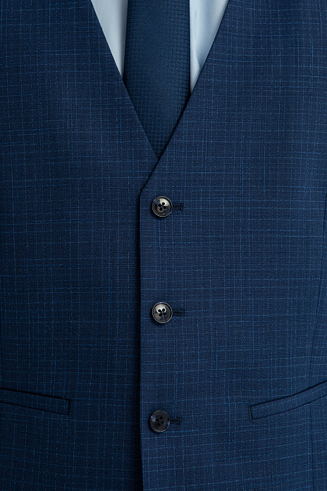 Жилет из шерсти, хлопка и льна с водоотталкивающей обработкой, цвет Синий