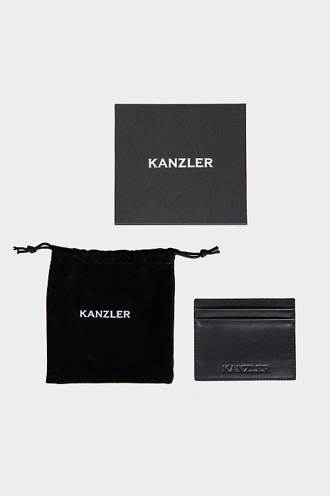 Картхолдер из натуральной кожи, цвет Черный