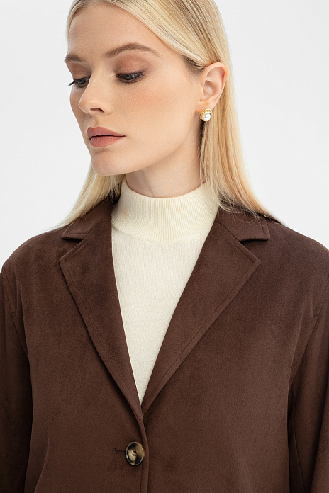 Пиджак из алькантары, цвет Коричневый