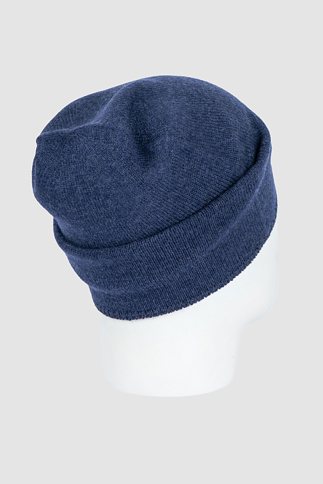 Шапка из шерсти и кашемира, цвет Синий меланж