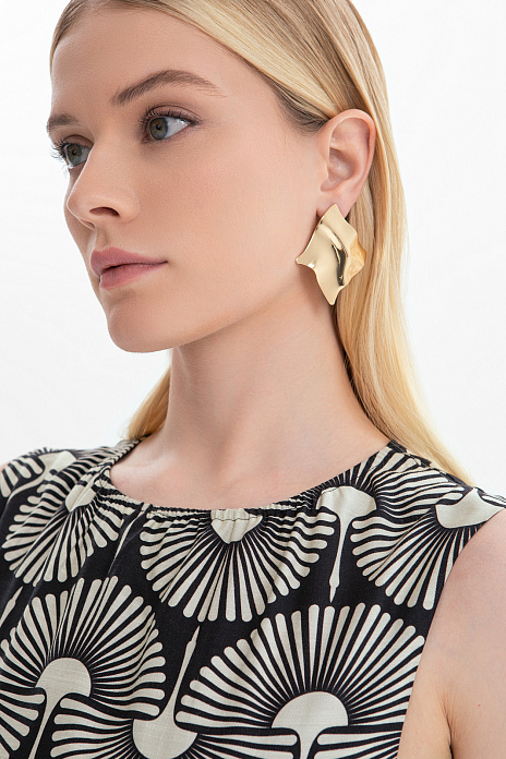 Платье-миди с узором, цвет Черный