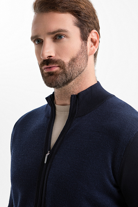 Кардиган из шерсти, цвет Синий темный