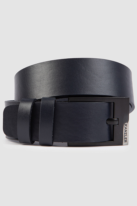 Синий кожаный ремень, цвет Синий темный