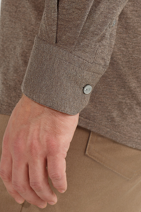 Сорочка из хлопка и кашемира, лимитированная коллекция, цвет Коричневый