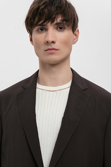 Пиджак из шерсти и шелка, цвет Коричневый темный