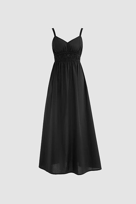 Платье-макси из хлопка, цвет Черный