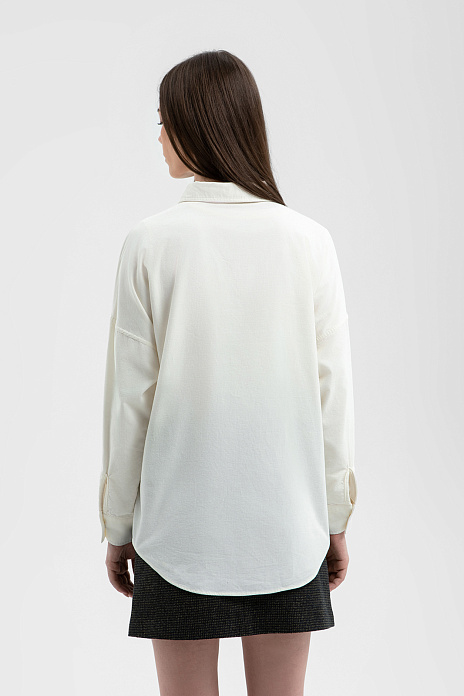 Сорочка из микровельвета, цвет Молочный