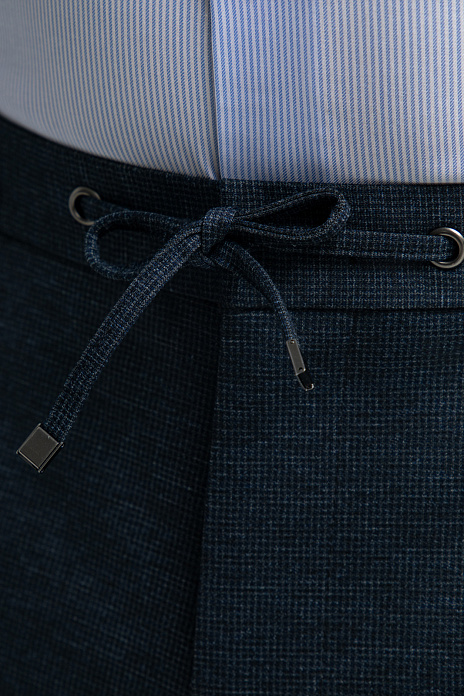 Брюки на кулиске, цвет Синий темный