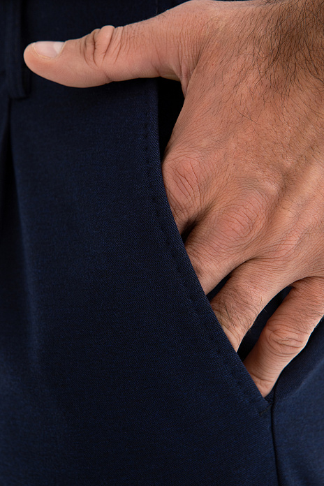 Брюки на кулиске, цвет Синий темный