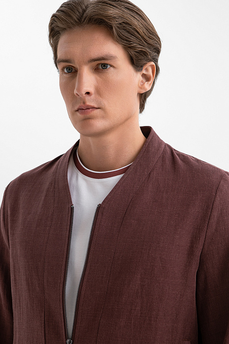 Пиджак из хлопка и льна, цвет Терракотовый