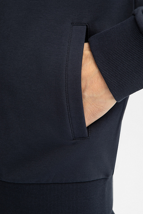 Толстовка на молнии, цвет Синий темный